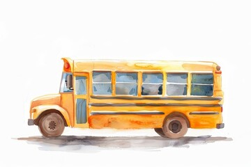 watercolor school bus illustration