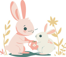 Bunny and Piglet Friends