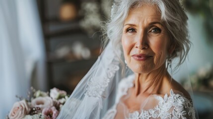 Graceful bride close-up: Timeless elegance, ideal for wedding services and bridal fashion.