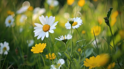 Spring flowers in white and yellow