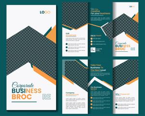 Vector modern and creative trifold brochure layout design.