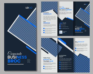 Modern and corporate trifold brochure layout design.