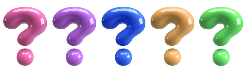 set of question mark icon 3d render