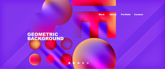 Obraz premium Various colorful geometric shapes abstract web template with gradients and light blur effects. Vector Illustration For Wallpaper, Banner, Background, Card, Book Illustration, landing page