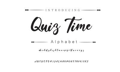 Quiz Time Signature Font Calligraphy Logotype Script Brush Font Type Font lettering handwritten