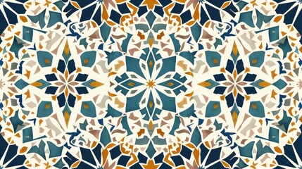 Intricate geometric pattern with a harmonious color palette