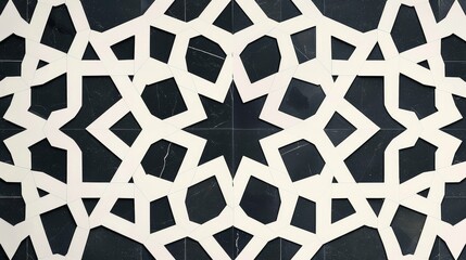 Intricate geometric patterns on a wall