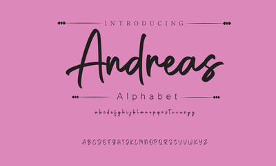 Andreas Signature Font Calligraphy Logotype Script Brush Font Type Font lettering handwritten