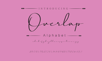 Overlap Signature Font Calligraphy Logotype Script Brush Font Type Font lettering handwritten