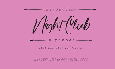 Night Club Signature Font Calligraphy Logotype Script Brush Font Type Font lettering handwritten