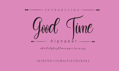 Good Time Signature Font Calligraphy Logotype Script Brush Font Type Font lettering handwritten