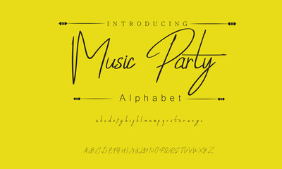 Music Party Signature Font Calligraphy Logotype Script Brush Font Type Font lettering handwritten