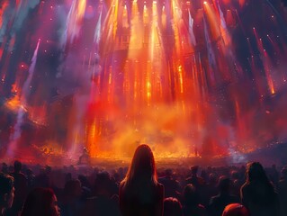 Vibrant Concert Experience with Intense Light and Color - obrazy, fototapety, plakaty