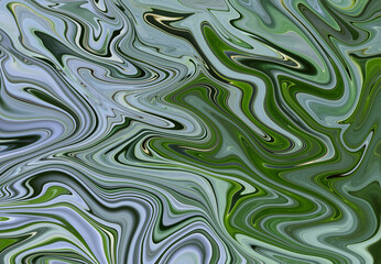 Green fluid art marbling paint textured background. Abstract creative fluid colors