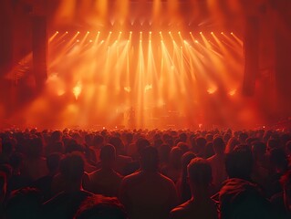 Dynamic Concert Atmosphere with Rich Color Palette and Intense Beams - obrazy, fototapety, plakaty