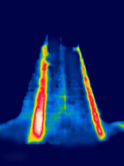 The Alien Space Tower. Image from thermal imager device.