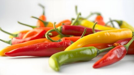 Peppers on a white background  ai generated 