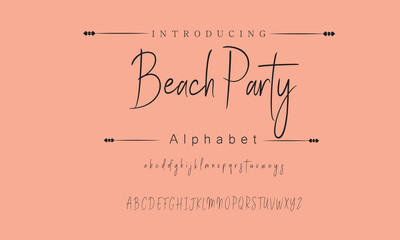Beach Party Signature Font Calligraphy Logotype Script Brush Font Type Font lettering handwritten