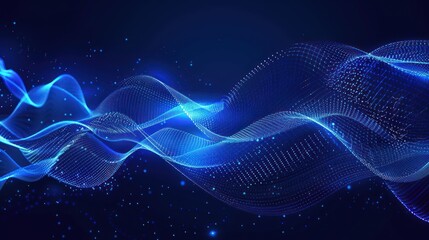 Background of abstract lines that form waves on a dark blue background.