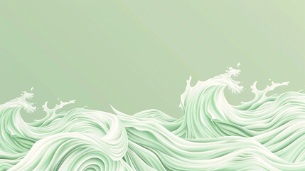 Fototapeta na wymiar Luxurious pale mint green minimal wave in premium vector style.