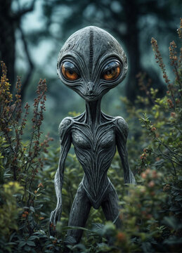 allien in the forest
