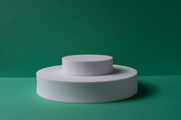 3d geometric standing green background