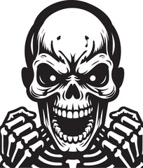 Fototapeta premium evil skull isolated on white background