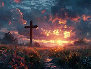 A Symbol of Faith: The Cross in the Evening Sky