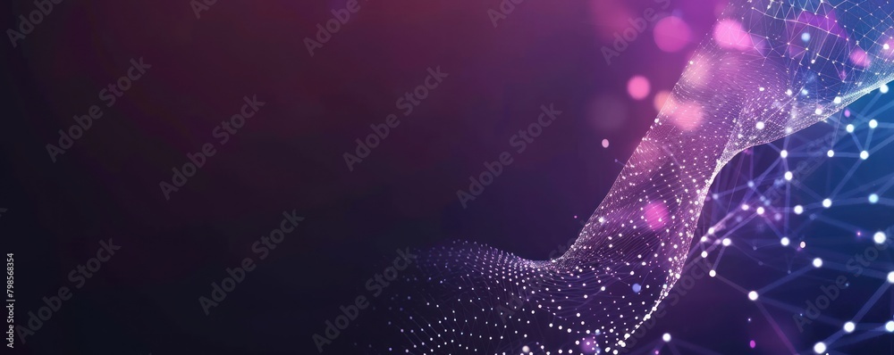 Wall mural abstract and futuristic technology background of interconnected networks