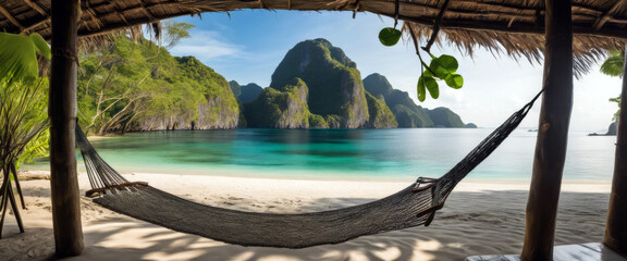 Bacuit view islands beach Archipelago hammock Nido El Philippines A