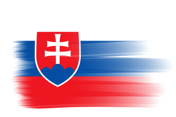 slovakia flag element transparent design template, brush stroke flag of slovakia transparent design © DLC