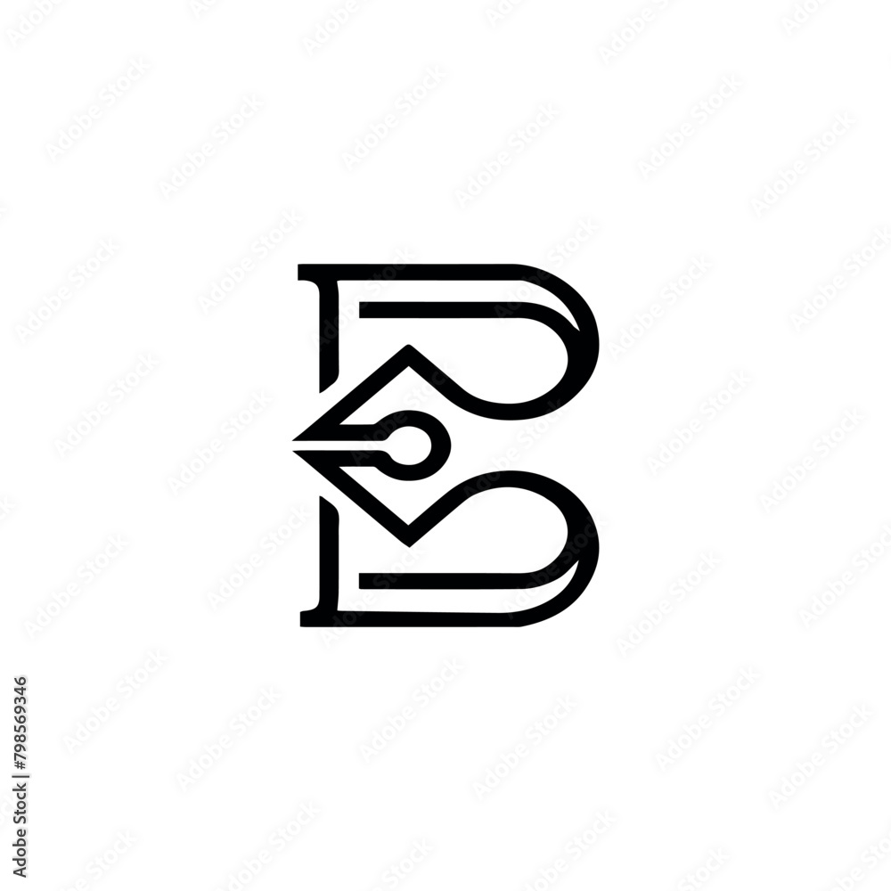 Poster b logo design vector v2