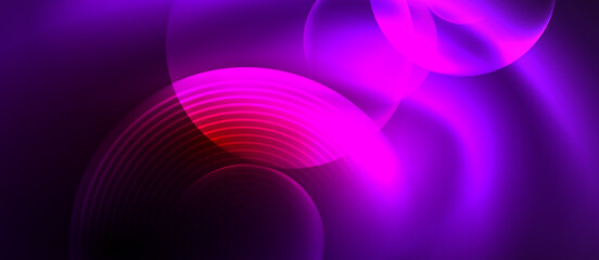 A vibrant purple backdrop featuring a luminous circle at its center. The combination of violet, pink, magenta, and electric blue hues creates a colorful and alluring automotive lighting effect