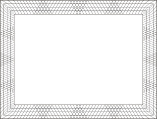 Hand Drawn Diploma Certificate Border Frame With Security Pattern PNG