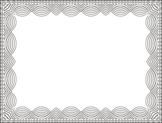 Hand Drawn Diploma Certificate Border Frame With Security Pattern PNG