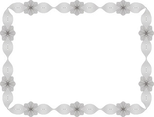 Hand Drawn Diploma Certificate Border Frame With Security Pattern PNG