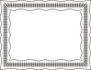 Hand Drawn Diploma Certificate Border Frame With Security Pattern PNG