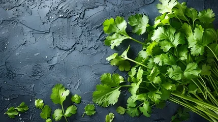 Fotobehang Parsley Leaves on White background. Fresh green vegan vitamin parsley isolated on white background ai generated  © Hamid