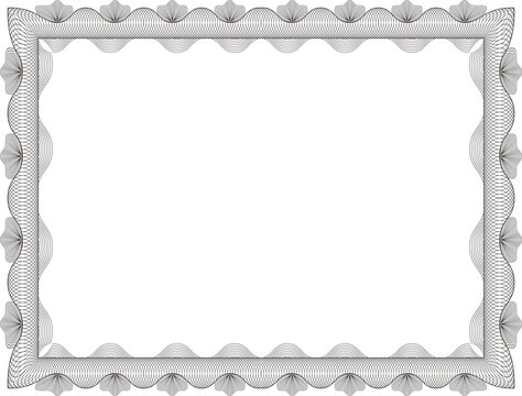 Hand Drawn Diploma Certificate Border Frame With Security Pattern PNG