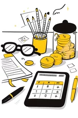 Fotobehang Detailed Financial Retirement Calculator Tool for Organized Retirement Planning © CYBERUSS