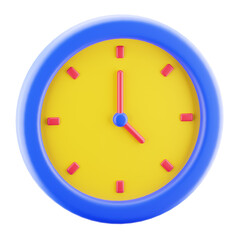 Clock illustration isolated. 3d render time icon.