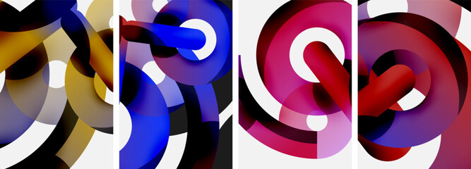 a collage of four different colored swirls with the letter s in the middle High quality