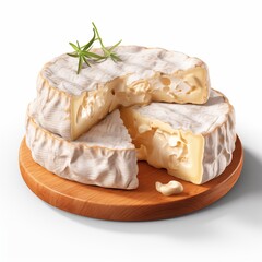 Baked Camembert Cheese isolated on White background