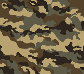 Fototapeta premium Camouflage vector brown gray background, fashion design for textiles