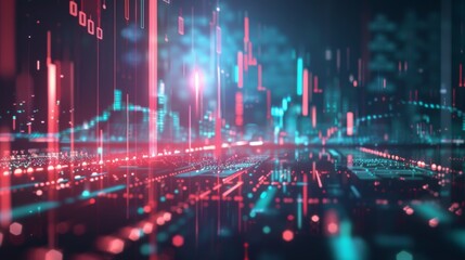 Fototapeta premium Stock market or forex trading graph in futuristic concept suitable for financial investment or Economic trends business idea and all art work design. Abstract finance background