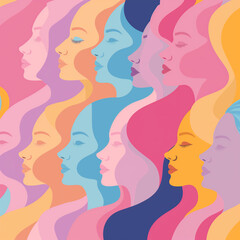 The colorful image of Womens Day banner March 8 graphic illustration