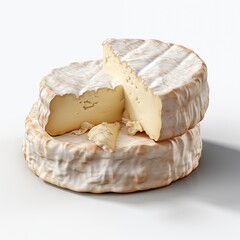 Baked Camembert Cheese isolated on White background