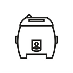 rice cooker vector icon line template