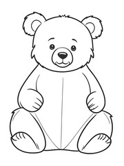 Vector illustration cartoon Bear coloring page design ai generated