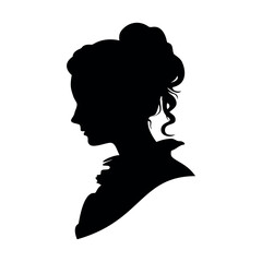 woman face in profile. Vector silhouette.
